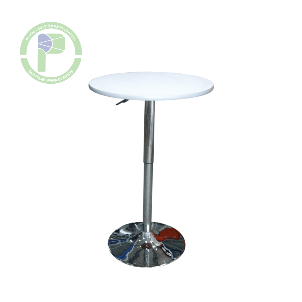 Mesa coctelera graduable blanca