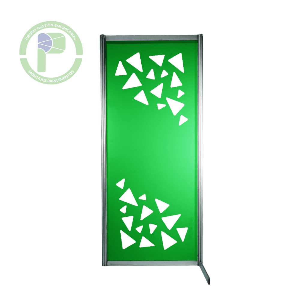 Panel troquelado triangular verde