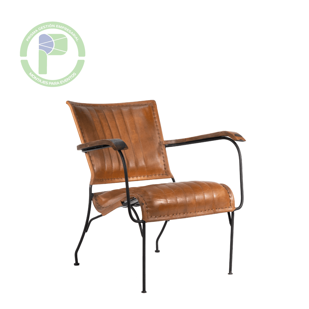 Silla cuero miel