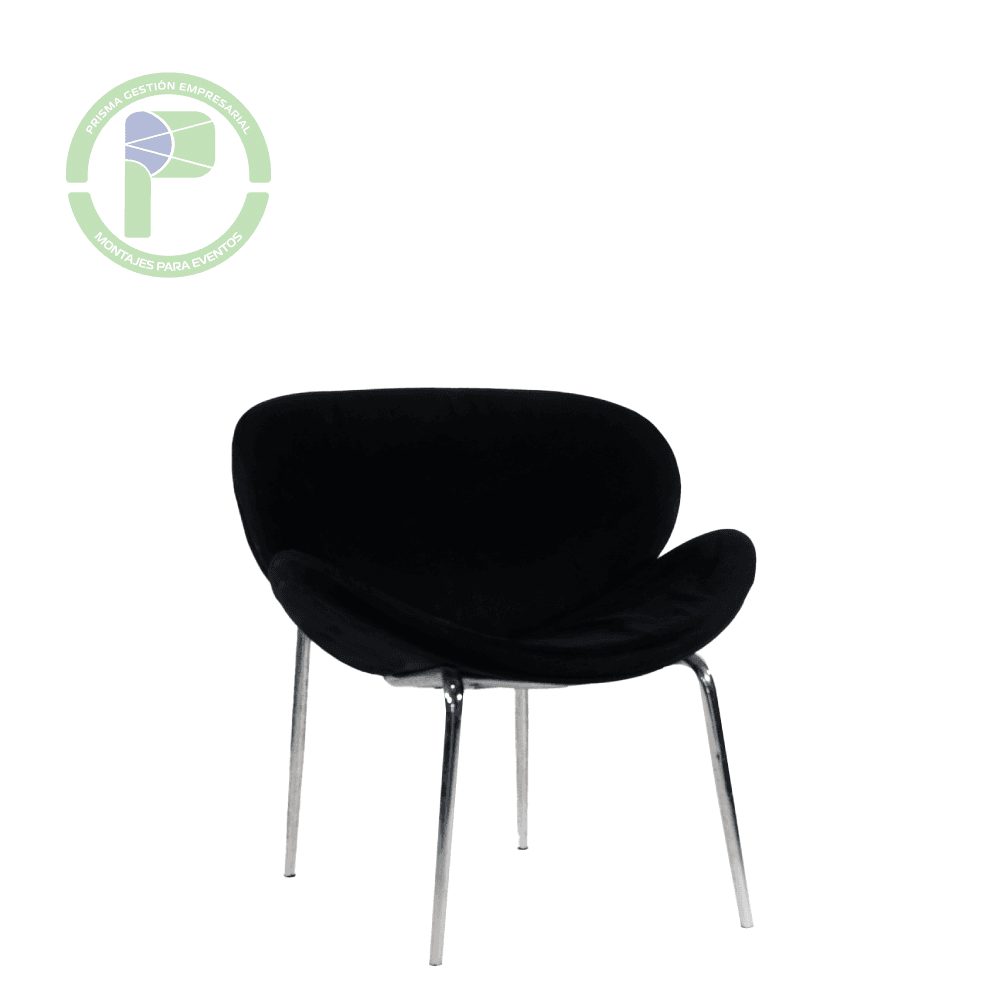 Silla Prana cóncava gamuza negra
