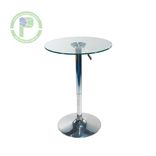 Mesa coctelera graduable transparente