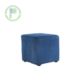 Puff cuadrado azul gamusa