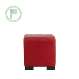 Puff cuadrado rojo cuero