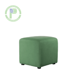 Puff cuadrado verde cuero