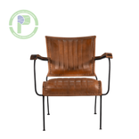 Silla cuero miel
