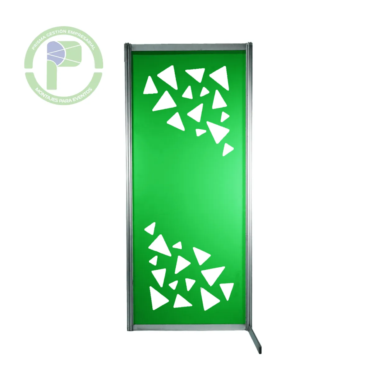 Panel troquelado triangular verde